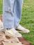 Leren kindersneakers met veters beige, bedrukt+goud - vertbaudet enfant 