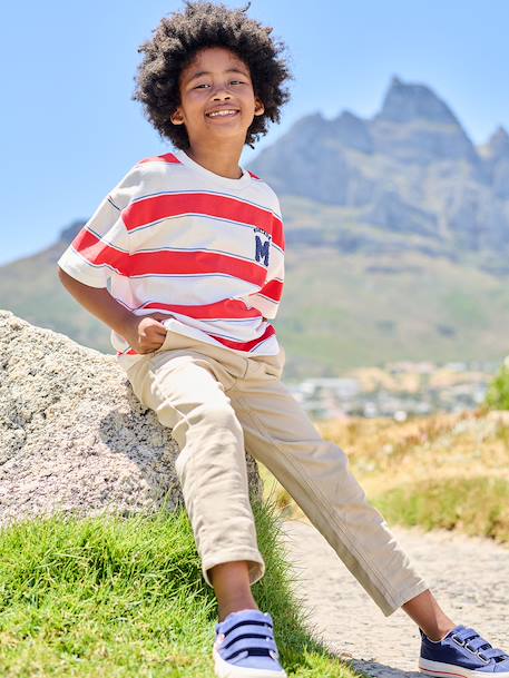 T-shirt garçon rayé rayé rouge - vertbaudet enfant 