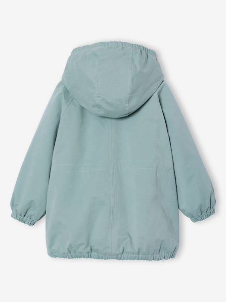 Parka longue fille capuche vert de gris - vertbaudet enfant 