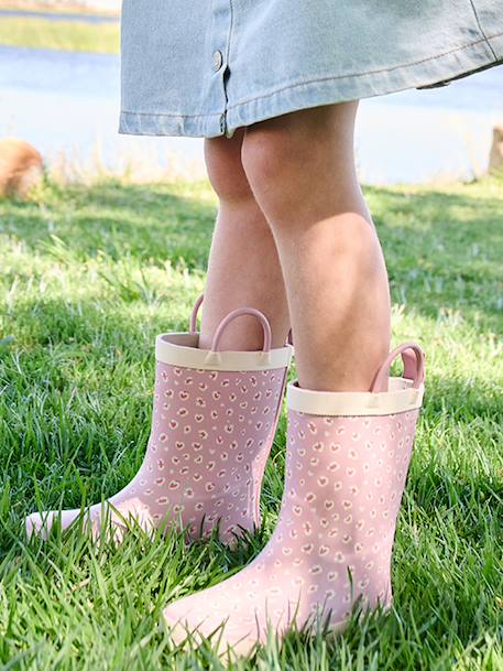 Bottes de pluie fille caoutchouc imprimé collection maternelle beige imprimé+rose imprimé - vertbaudet enfant 