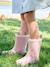 Bottes de pluie fille caoutchouc imprimé collection maternelle beige imprimé+rose imprimé - vertbaudet enfant 