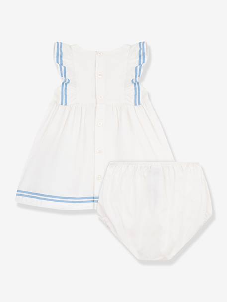 Robe bébé fille coton et bloomer blanc - vertbaudet enfant 