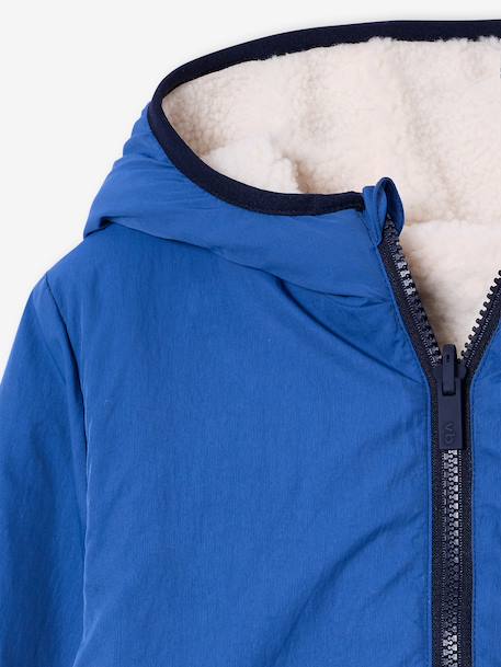 Blouson sherpa réversible bleu roi - vertbaudet enfant 