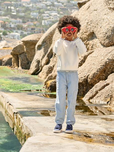Pantalon denim garçon battle coton rayé bleu - vertbaudet enfant 