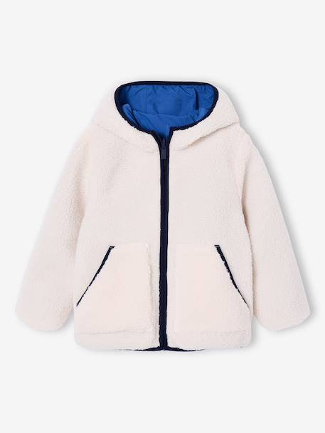 Blouson sherpa réversible bleu roi - vertbaudet enfant 