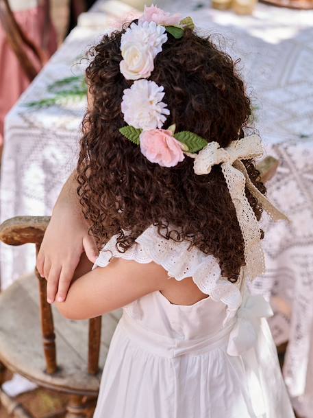 Couronne de fleurs bohême fille écru - vertbaudet enfant 