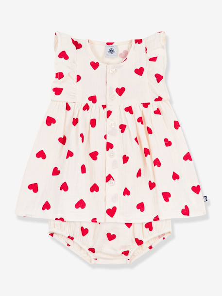 Bébé-Robe et bloomer bébé volantée coton