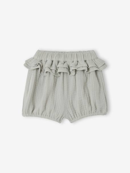 Ensemble 3 pièces bébé fille coton vert sauge - vertbaudet enfant 