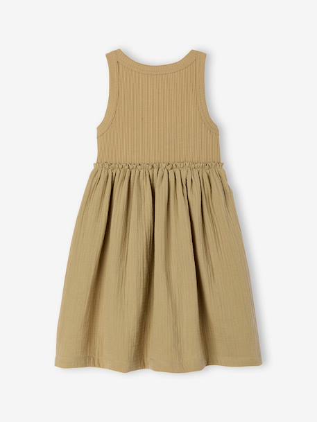 Robe fille sans manches kaki - vertbaudet enfant 