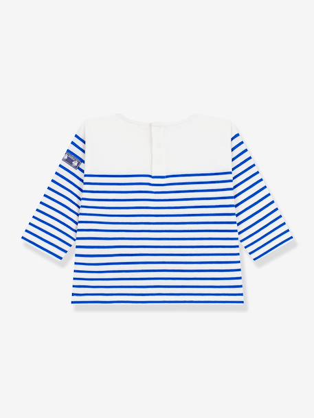 T-shirt marinière bébé manches longues blanc - vertbaudet enfant 