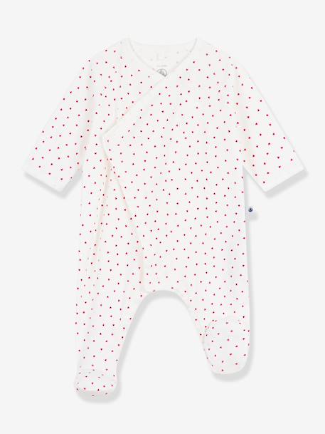 Pyjama baby katoen klein hartje PETIT BATEAU wit - vertbaudet enfant 