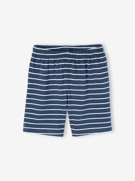 Gestreepte pyjama short PADDINGTON marineblauw, gestreept - vertbaudet enfant 