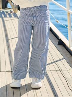 -Pantalon large fille rayé