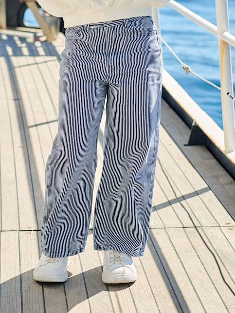 Fille-Pantalon large fille rayé