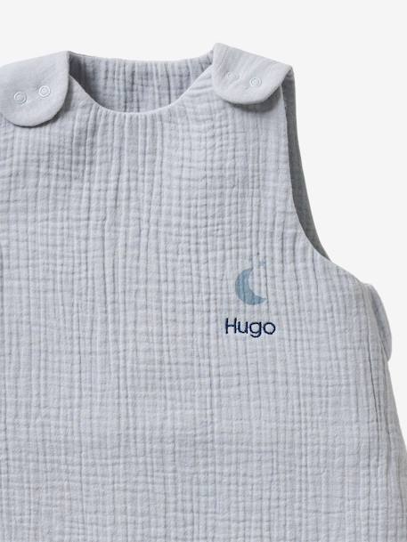 Gigoteuse été sans doublure en gaze de coton Bio*, personnalisable bleu grisé+corail - vertbaudet enfant 