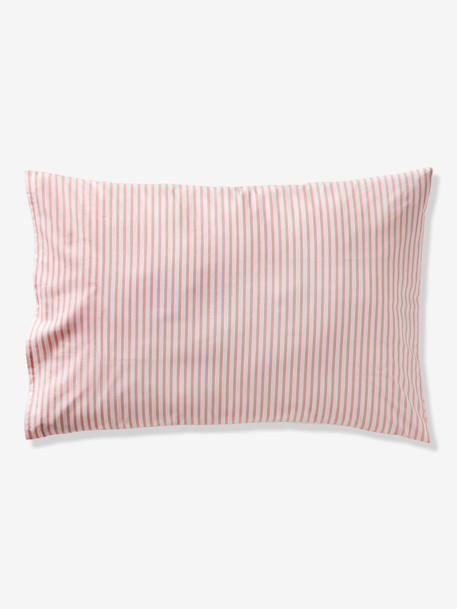 Parure housse de couette et taie d'oreiller NOEUDS avec coton recyclé rose imprimé - vertbaudet enfant 
