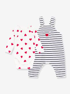 Bébé-Salopette, combinaison-Ensemble body salopette Petit Bateau