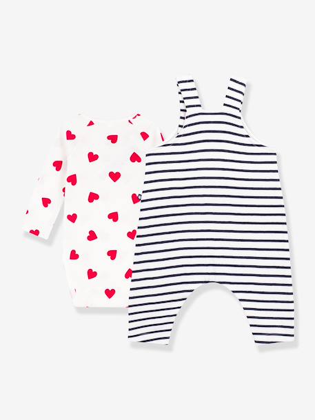 Set body salopet PETIT BATEAU ecru - vertbaudet enfant 