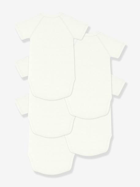 Lot 5 bodies croisés bébé coton Petit Bateau blanc - vertbaudet enfant 