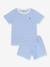 Pyjama court enfant coton rayé Petit Bateau bleu - vertbaudet enfant 