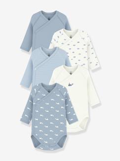 -Lot de 5 bodies croisés manches longues bébé