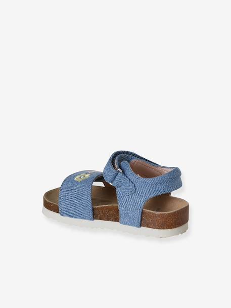 Sandales bébé textile à scratchs bleu jean - vertbaudet enfant 