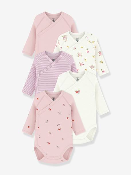 Bébé-Lot 5 bodies croisés bébé Petit Bateau