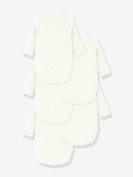 Lot de 5 bodies croisés Petit Bateau blanc - vertbaudet enfant 
