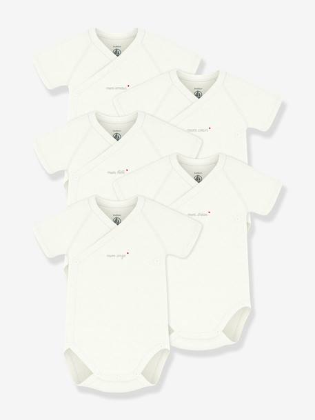 Bébé-Lot 5 bodies croisés bébé coton Petit Bateau