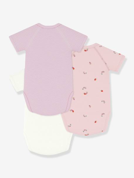 Lot 3 bodies croisés bébé coton Petit Bateau blanc - vertbaudet enfant 