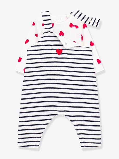 Ensemble body salopette Petit Bateau écru - vertbaudet enfant 