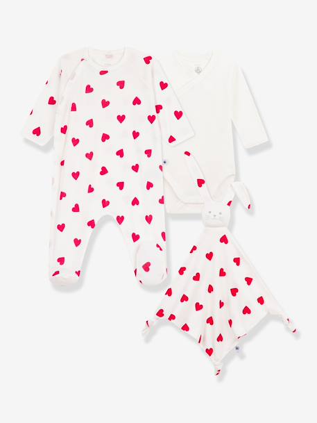 Geboortekoffertje katoen hart Petit Bateau wit - vertbaudet enfant 