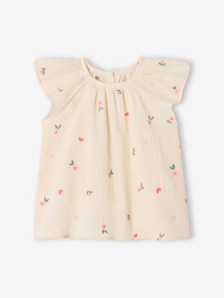 Blouse manches courtes bébé fille écru - vertbaudet enfant 