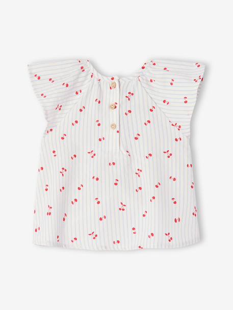 Blouse manches courtes bébé fille rayé bleu - vertbaudet enfant 