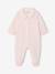 Set van 2 geribd fluwelen babyslaappakjes met opening voor beige+rozen - vertbaudet enfant 