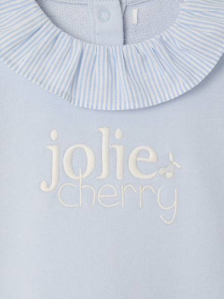 Sweat bébé fille collerette bleu clair - vertbaudet enfant 
