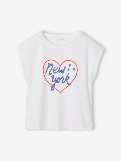 Lot de 3 tee-shirts fille fantaisie manches courtes bleu pâle+rose poudré - vertbaudet enfant 
