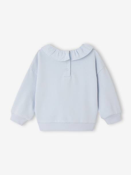 Sweat bébé fille collerette bleu clair - vertbaudet enfant 
