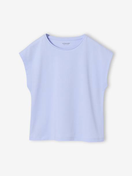 Set van 3 Basics meisjesshirts met korte mouwen bleekblauw+roze (poederkleur) - vertbaudet enfant 