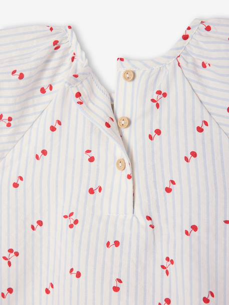 Blouse manches courtes bébé fille rayé bleu - vertbaudet enfant 