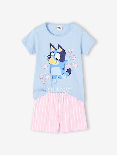 Pyjashort fille coton Bluey rayé rose - vertbaudet enfant 