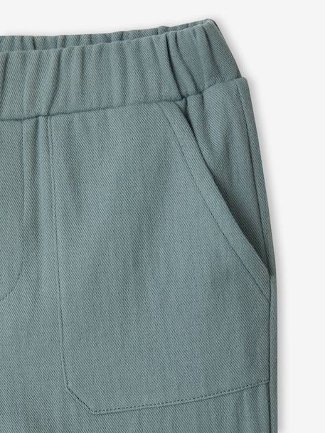 Pantalon gaze de coton garçon taille ajustable vert émeraude - vertbaudet enfant 