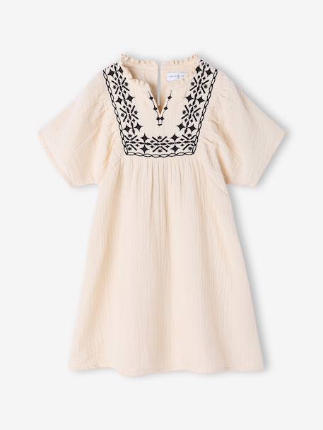 Robe brodée fille Capsule mère-fille sable - vertbaudet enfant 