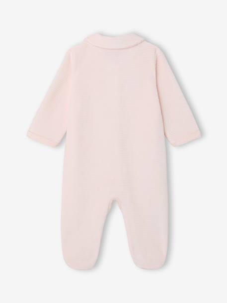 Lot de 2 pyjamas bébé mixtes en velours ouverture naissance beige+rose - vertbaudet enfant 
