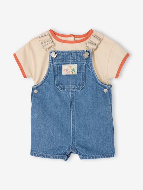 Ensemble T-shirt salopette bébé stone - vertbaudet enfant 