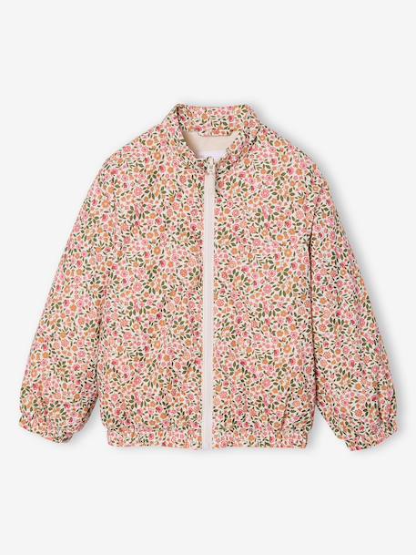 Parka fille 3 en 1 parka et coupe-vent imprimé fleurs kaki - vertbaudet enfant 
