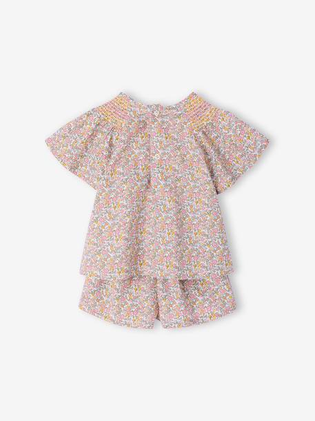 Set blouse + short voor babymeisjes meerkleurig - vertbaudet enfant 