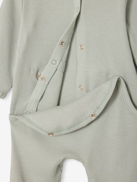 Lot 2 pyjama bébé ouverture dos vert sauge - vertbaudet enfant 