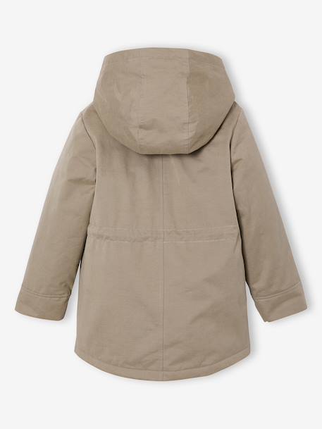 Parka fille 3 en 1 parka et coupe-vent imprimé fleurs kaki - vertbaudet enfant 