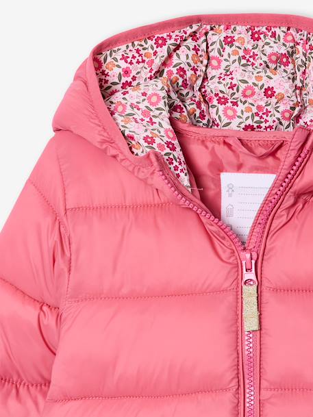 Doudoune fille légère à capuche lilas+marine+prune+rose+vert de gris - vertbaudet enfant 